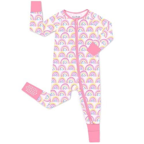 babee Reshinee Bamboo Viscose Baby Footie Pajama, Zipper Pajamas for Baby Boys & Baby Girls 0-24M