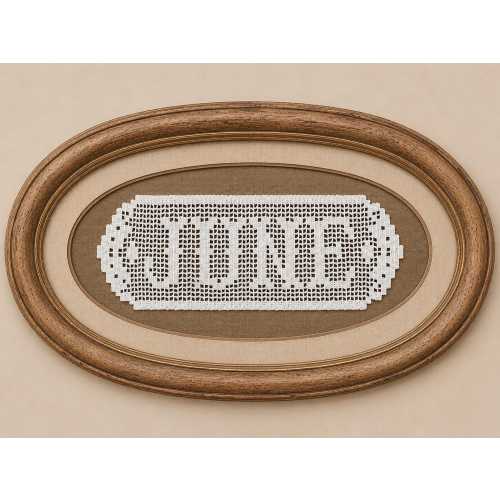 Personalized name doily - custom farmhouse country table runner. Family name anniversary, wedding home decor