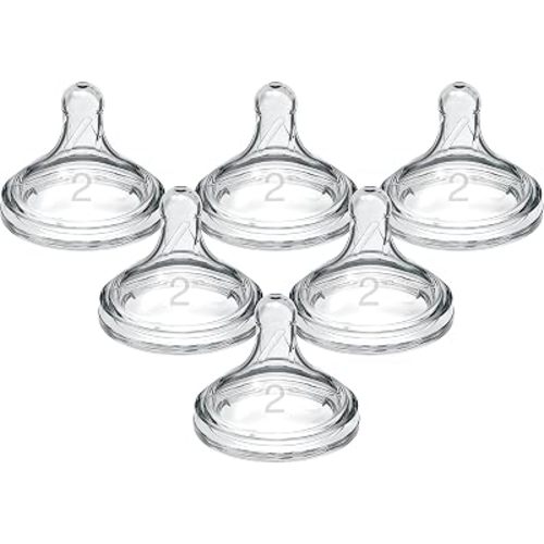 Dr. Brown’s Wide-Neck Level 2 Medium Flow Nipple, 3m+, 6-Pack