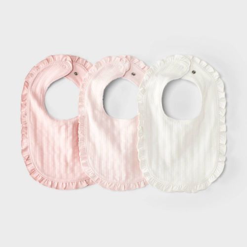 Baby Cotton 3pk Bibs - Cloud Island™ Pink
