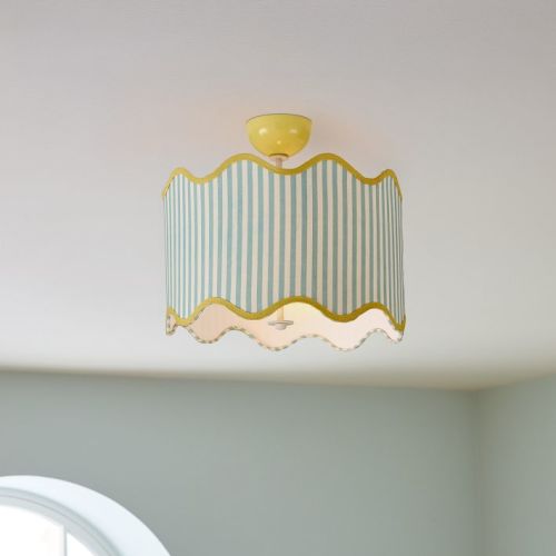 Pink Chicken Stripe Flush Mount (18")