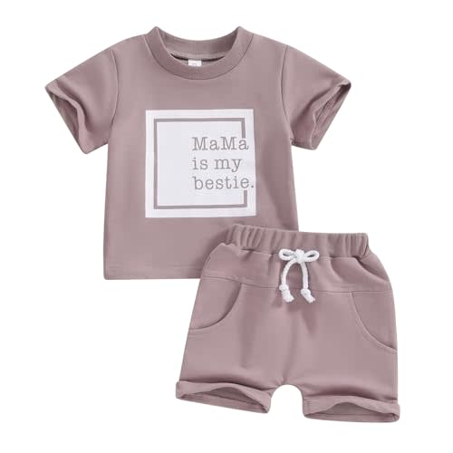Sejardin Toddler Baby Girl Clothes Short Sleeve Letter Print T Shirt Tops and Stretch Shorts Newborn Girl Summer Outfit