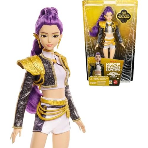 Mattel Kpop Demon Hunters HUNTR/X Rumi "Golden" - Muñeca cantante con traje extraíble y 5 articulaciones articuladas, inspirado en la película