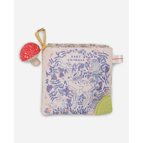 Manhattan Toy Deer One Soft Activity Crinkle Book & Fold Out Pat Mat for Baby, Toddler with Squeaker, Discovery Mirror and Teether