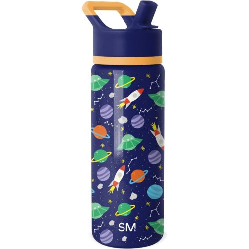 Simple Modern Kids Summit Water Bottle with Straw Lid | 18oz Stainless Steel Cup Insulated Tumbler for Boys, Girls, School | Outer Space