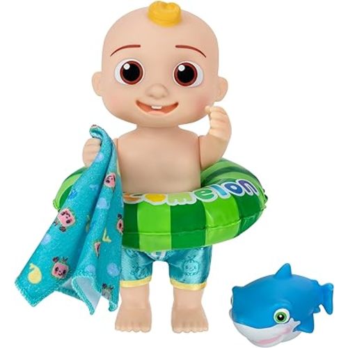 CoComelon - Splish Splash JJ Doll- with Shark Bath Squirter and Water Accessories Water Play - Toys for Kids and Preschoolers - Amazon Exclusive