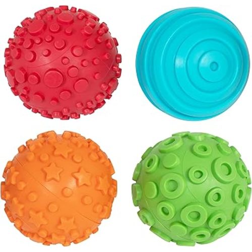 READY 2 LEARN Paint and Dough Texture Spheres | Set of 4 | Ages 2+ | Patterned Ink, Dough and Paint Stamps | Mix and Match Colors and Patterns