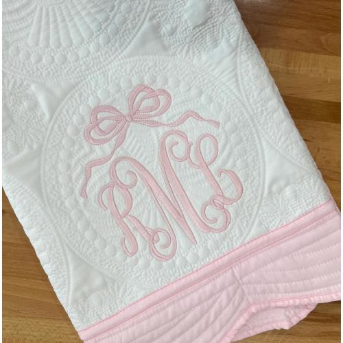 Personalized Heirloom Quilt: Monogram Baby Blanket