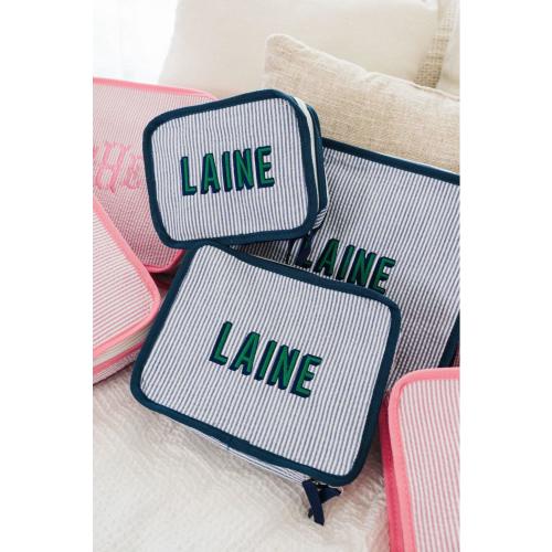 Embroidered Seersucker Packing Cubes (Set Of 3)
