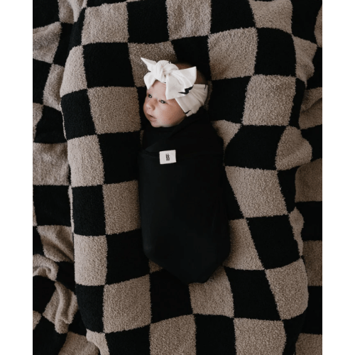 Bamboo Head Wrap | White & Black Bolt