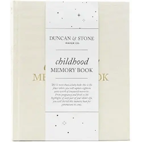 Duncan & Stone Childhood Memory Book for Kids, Prompts, Cream