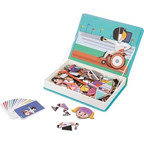 Janod • Sports Magneti’Book • 3 to 8 Years • Educational Magnetic Games Toy for Kids Toddler Children • J02596