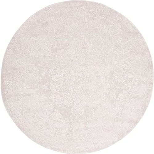 SAFAVIEH Reflection Collection Area Rug - 6'7" Round, Cream & Ivory, Non-Shedding & Easy Cleaning, Ideal for Living Room, Bedroom (RFT664D)