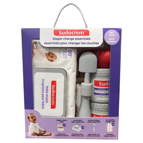 Sudocrem® Diaper Change Gift Set - 2x 60 Count Wipes | 2x 125 Gram Diaper Rash Cream | 1x Diaper Cream Applicator | 4x Disposable Change Mats - Walmart.ca