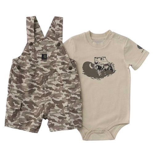 Boys' 2-Piece Short Sleeve Bodysuit & Camo Cargo Pocket Shortall Set (Baby) | Carhartt