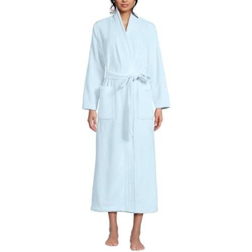 Lands' End Women's Cozy Plush Long Wrap Robe