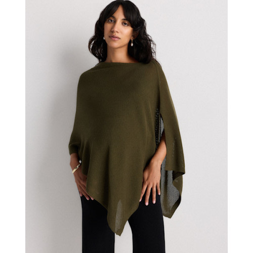 Lightweight Cotton Cashmere Nursing Shawl in Olive | Quince Canada