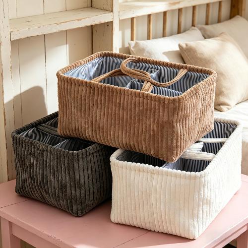 Woven Diaper Caddy Organizer, Cotton Rope Storage Basket, Baby Nursery Organizer Bin, Large Capacity Diaper Bag, Divided Storage Tote