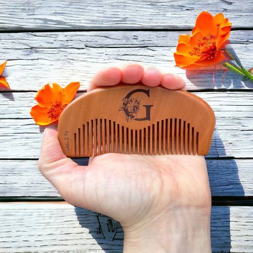 Personalized Birthing Comb: Peach Wood Acupressure Labor Aid