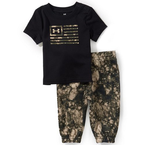Under Armour Baby Boys Short Sleeve Freedom Fill Jersey T-Shirt & Camouflage French Terry Jogger Pants Set