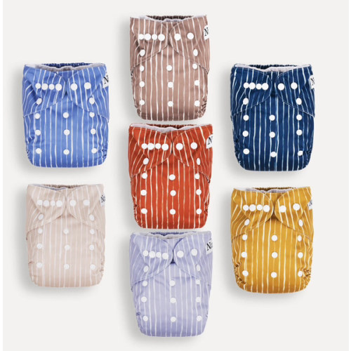 Nora’s nursery cloth diapers, 7-pack color: Cali Coastal