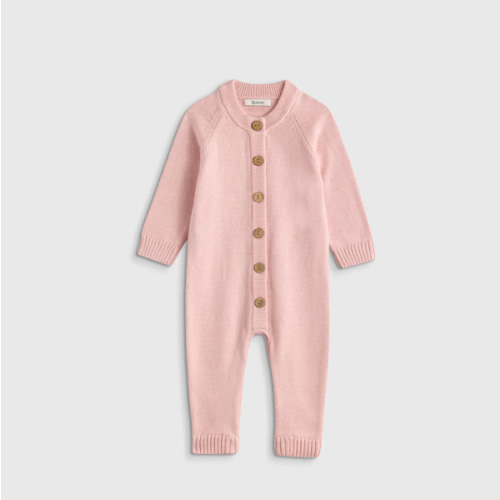 100% Organic Cotton Sweater Romper - Baby in Silver Pink