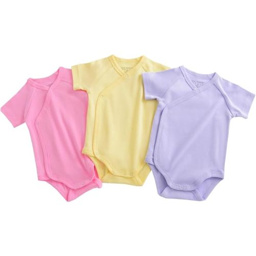Baby Boys Girls Short Sleeves Kimono Clothes Cotton Baby Side-Snap Bodysuit Pack of Baby Layette Set