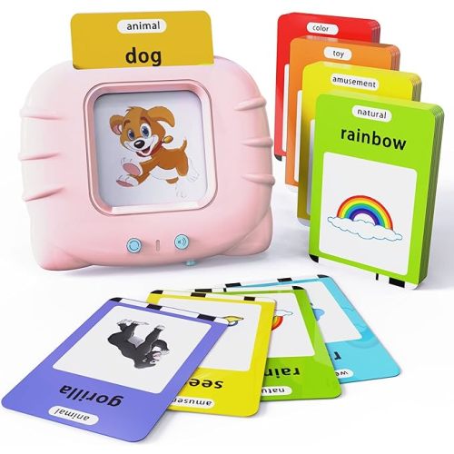Lapare Audible Learning Toy with Music for Toddler Age 1 2 3 4 5, 520 Sight Words Talking Flash Cards Toy for Girls to Learn Alphabet Number Color Shapes and More