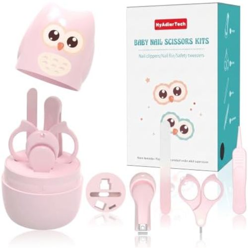 4-in-1 Baby Nail Clipper Set,Scissors & Tweezers Kit with Case for Newborns
