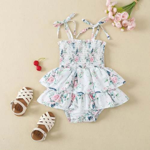 Tutu Floral Ruffle Romper - 6-12M