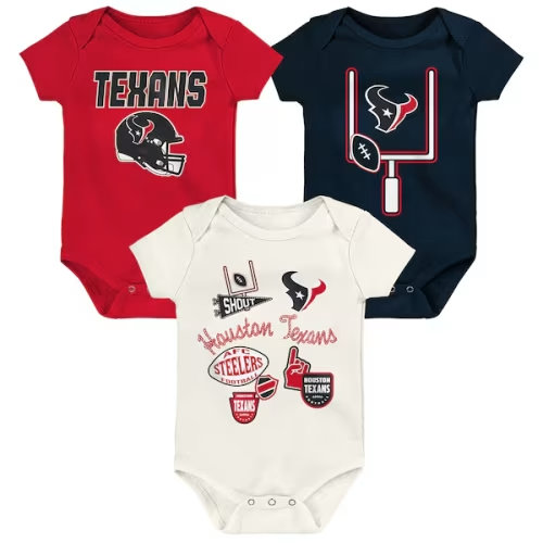 Infant & Newborn Outerstuff  Houston Texans Littlest Player Three-Piece Bodysuit Set