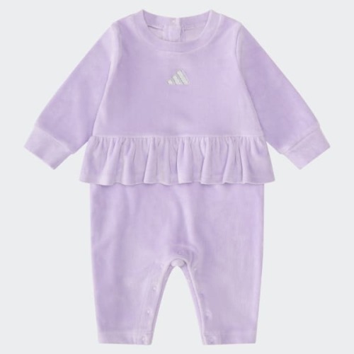 VELOUR RUFFLE WAIST COVERALL
