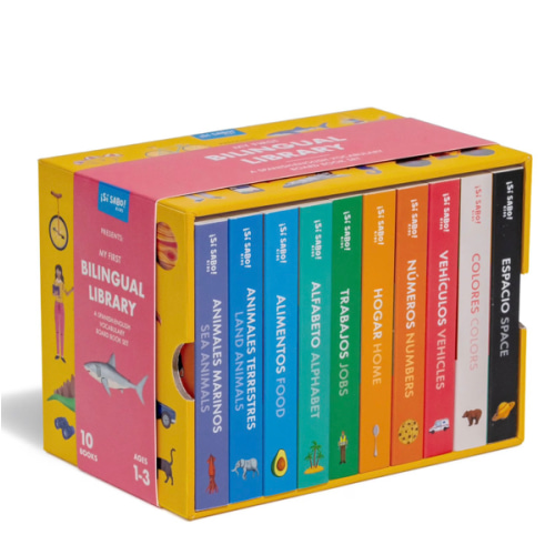 My First Bilingual Library: A Spanish-English Vocabulary Board Book Set of Colors, Numbers, Animals, ABCs, and More (Si Sabo Kids)