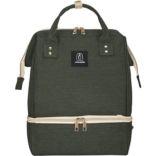 MOMIGO Breast Pump Backpack - Cooler and Moistureproof Bag Double Layer for Mother Outdoor Working Backpack with USB Charging Port, Large (Amy Green)