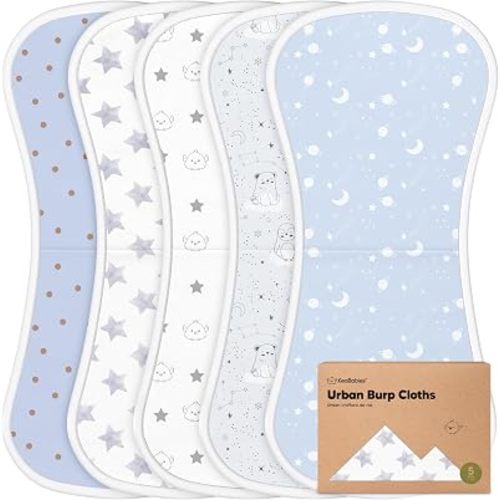 Organic Burp Cloths Baby Boy & Girl, 5-pack Cotton Burp Rags(Constellation)