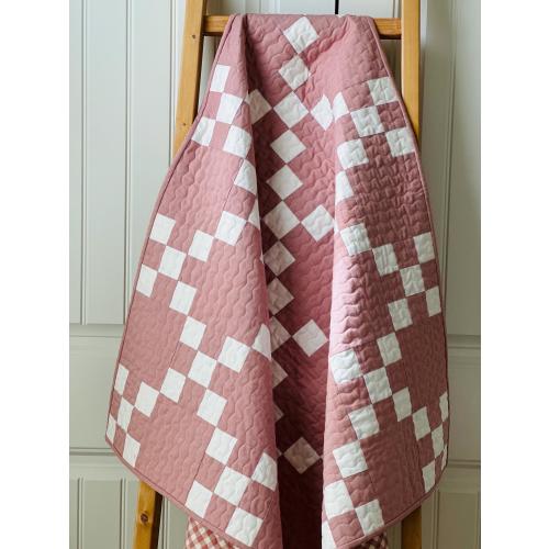 Handmade Baby Girl Quilt: Pink Irish Chain Nursery Decor