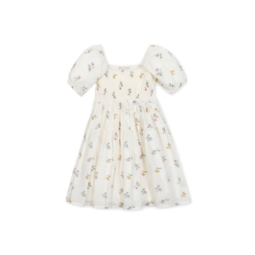 Kids' Organic Bubble Sleeve Smocked Dress, 2T