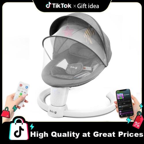 High Quality Electric Baby Swing with LED Touch Panel, 5 Swa - TikTok Shop