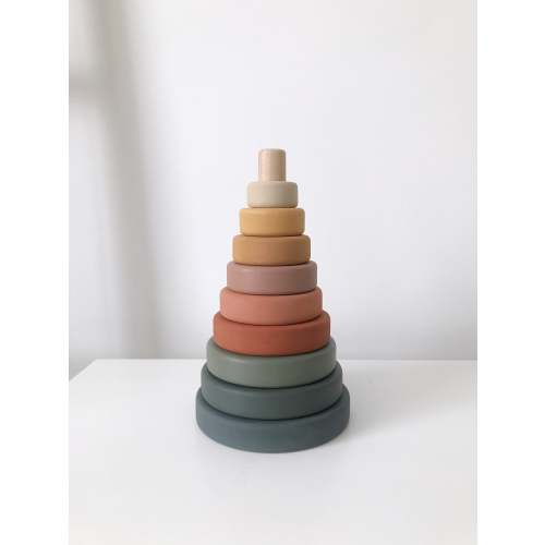Wooden Ring Stacker Toy | Mustard