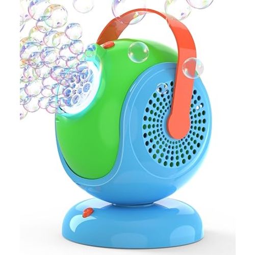 Joyfuture Bubble Machine, Automatic Bubbles Blower for Kids, Toddlers - 360° Rotation, 75° Adjustment, with Handle - Gifts Toys for Boys, Girls Age 1+ Year Old, Hallween, Outdoor, Birthday Party