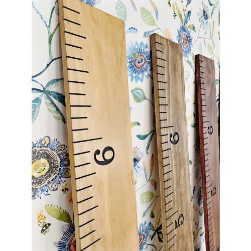 Engraved Growth Chart, Wooden Ruler, Solid Wood Height Board for Kids and Family, Minimalist Nursery Decor, Modern Keepsake Measuring Stick