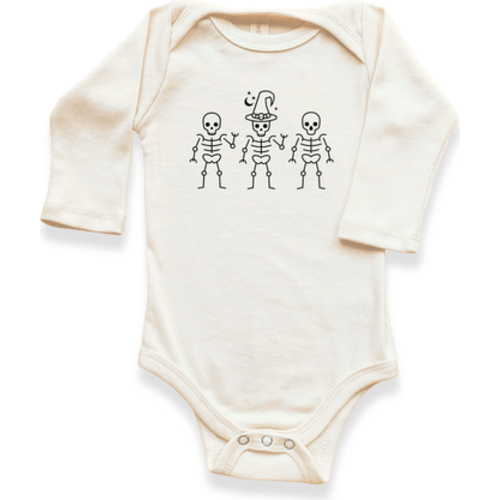 Skeletons - Organic Long Sleeve Baby Bodysuit, 3-6M