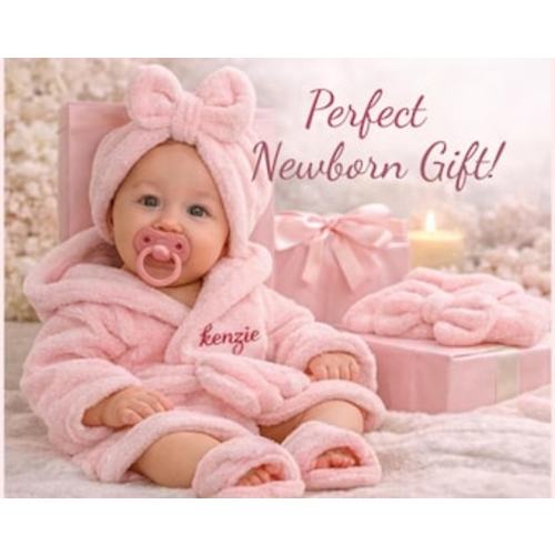 Personalized Baby Girl Spa Set, Custom Embroidered Robe & Slippers, Newborn Gift - Etsy