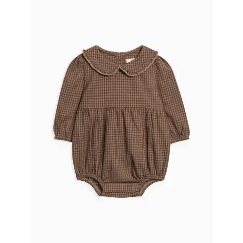 Aven Flannel Bubble Collared Romper