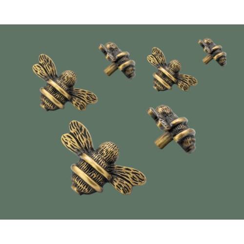 6 x Brass Bee Bumblebee Drawer Knob | Drawer Handle | Cabinet knob | Heritage Finish