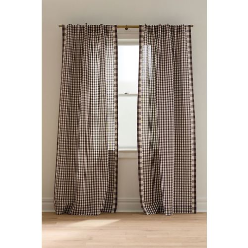 Cotton Linen Gingham Curtain