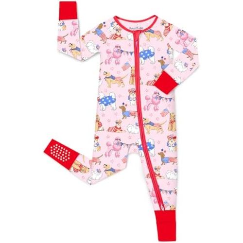 babee Reshinee Viscose Derived from Bamboo Baby Footie Pajamas Convertible Newborn Sleeper for Baby Girl Zipper Onesie 0-24M