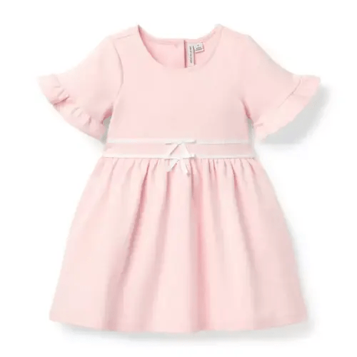 Girl Pink Confection Ruffle Cuff Ponte Dress by Janie and Jack