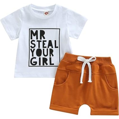 Baby Boy Clothes Dad's Little Dude Shirts Shorts Set