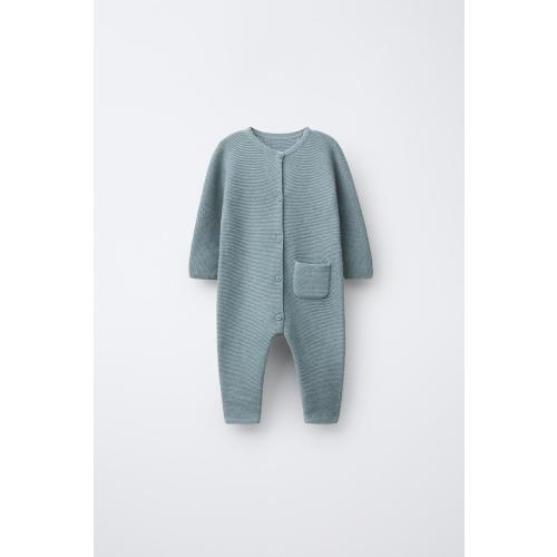 KNIT JUMPSUIT WITH LINKS - Green / Blue | ZARA United States